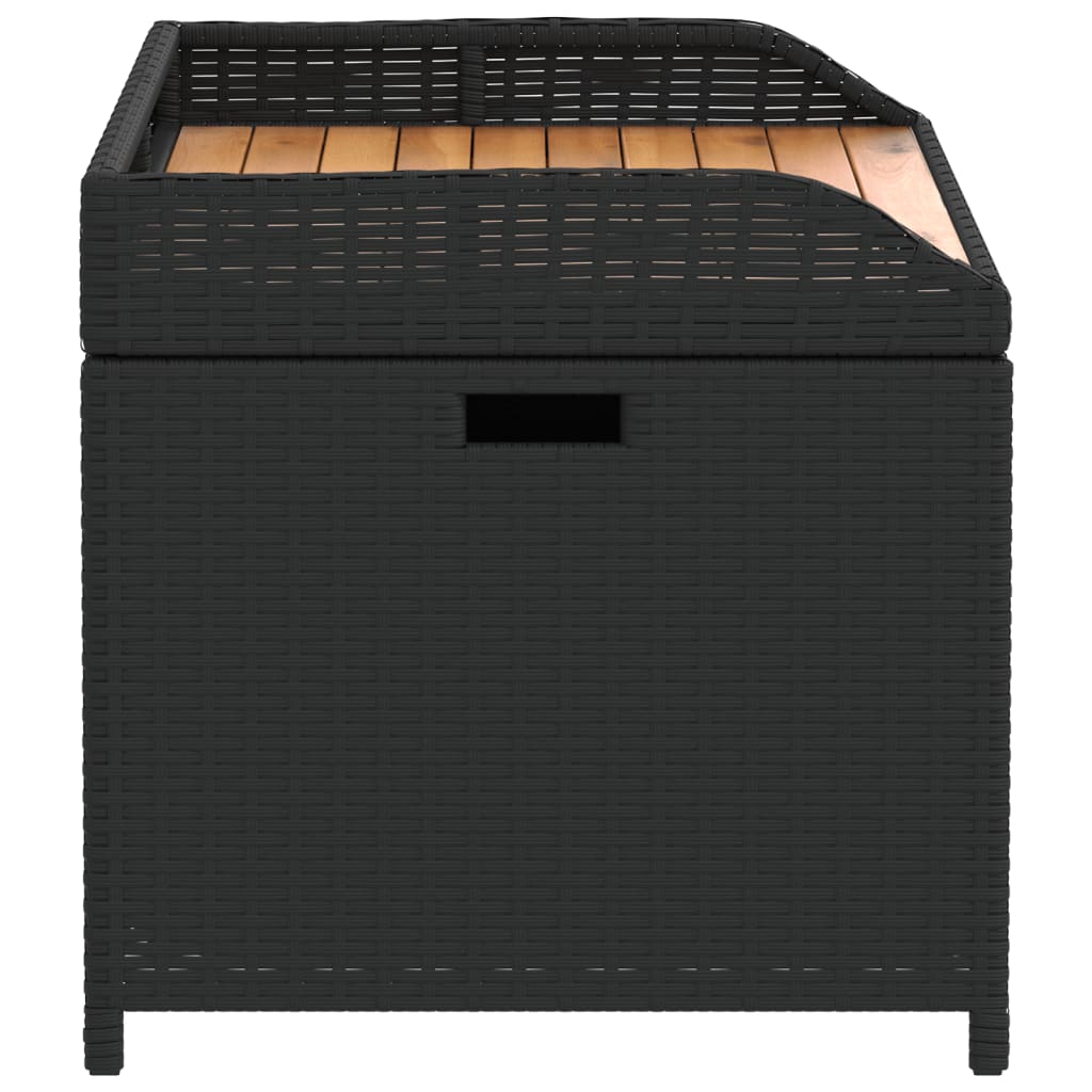 Opbergbank 100x50x52 cm poly rattan en acaciahout