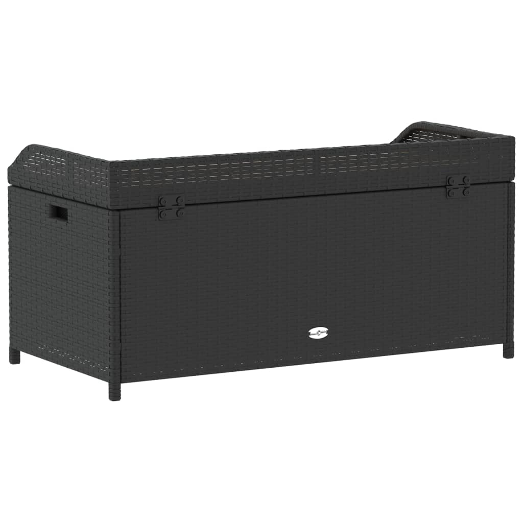 Opbergbank 100x50x52 cm poly rattan en acaciahout