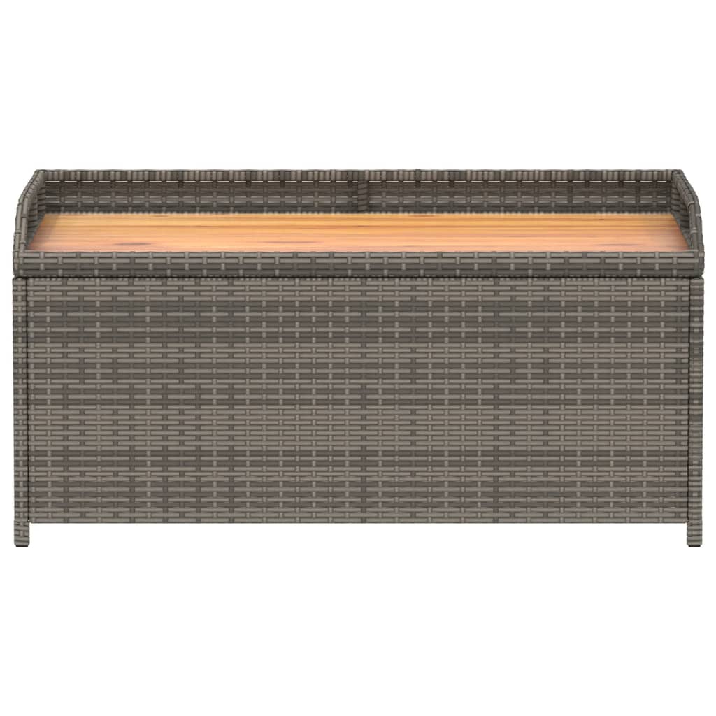 Opbergbank 100x50x52 cm poly rattan en acaciahout