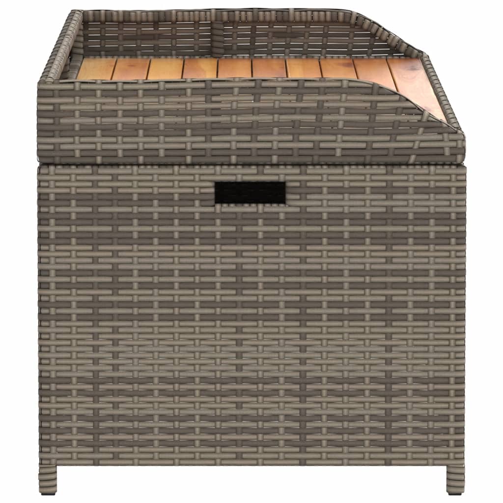 Opbergbank 100x50x52 cm poly rattan en acaciahout