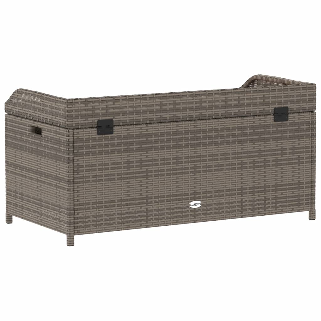 Opbergbank 100x50x52 cm poly rattan en acaciahout