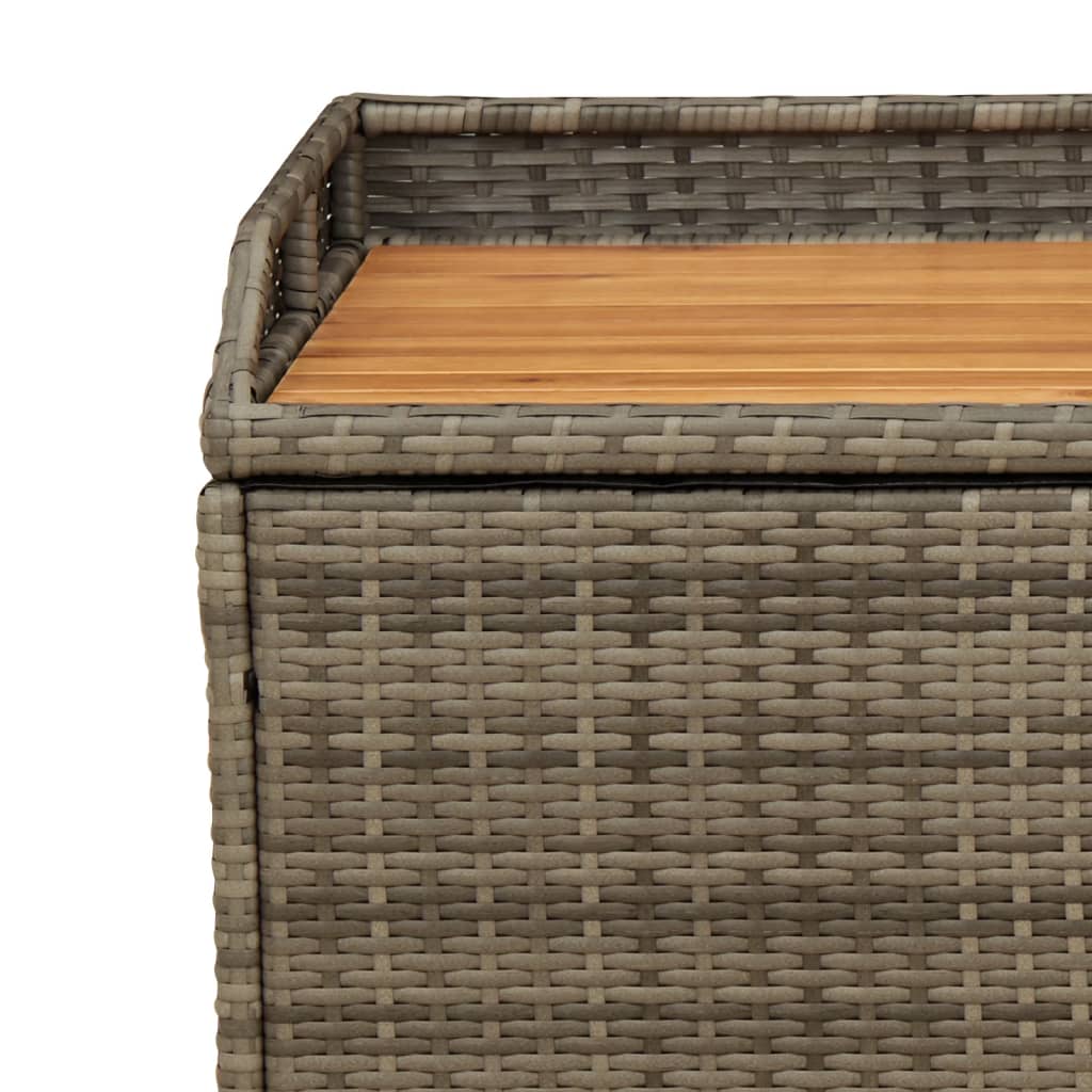 Opbergbank 100x50x52 cm poly rattan en acaciahout