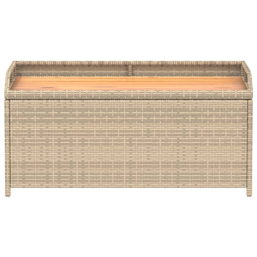 Opbergbank 100x50x52 cm poly rattan en acaciahout