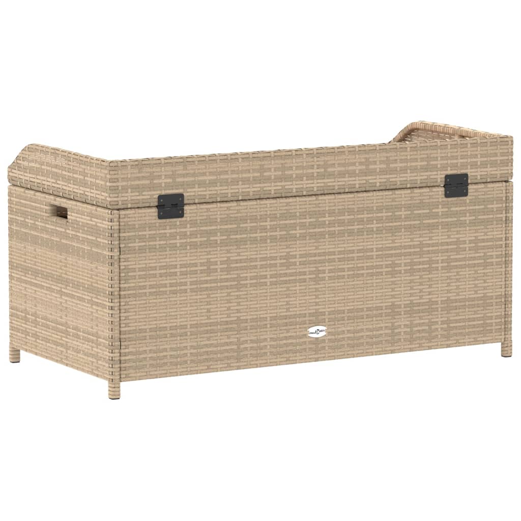 Opbergbank 100x50x52 cm poly rattan en acaciahout