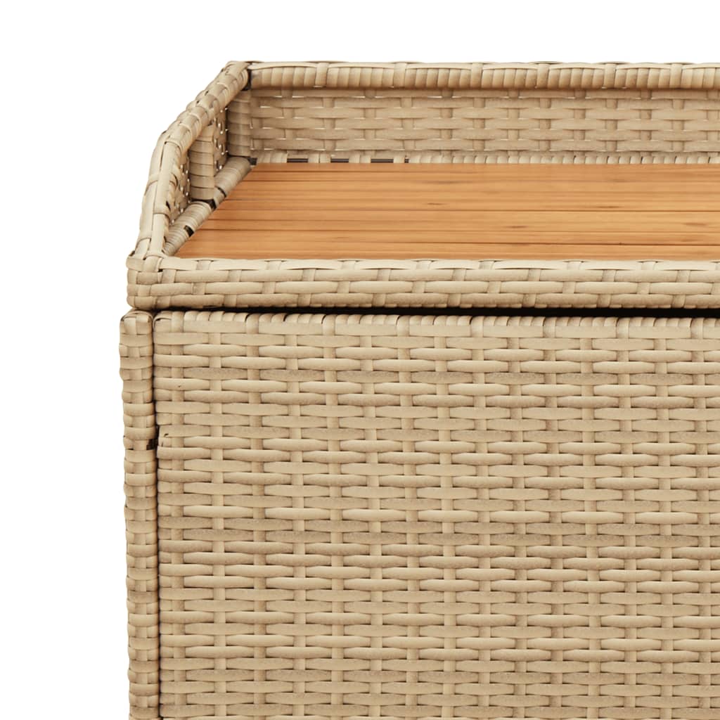 Opbergbank 100x50x52 cm poly rattan en acaciahout