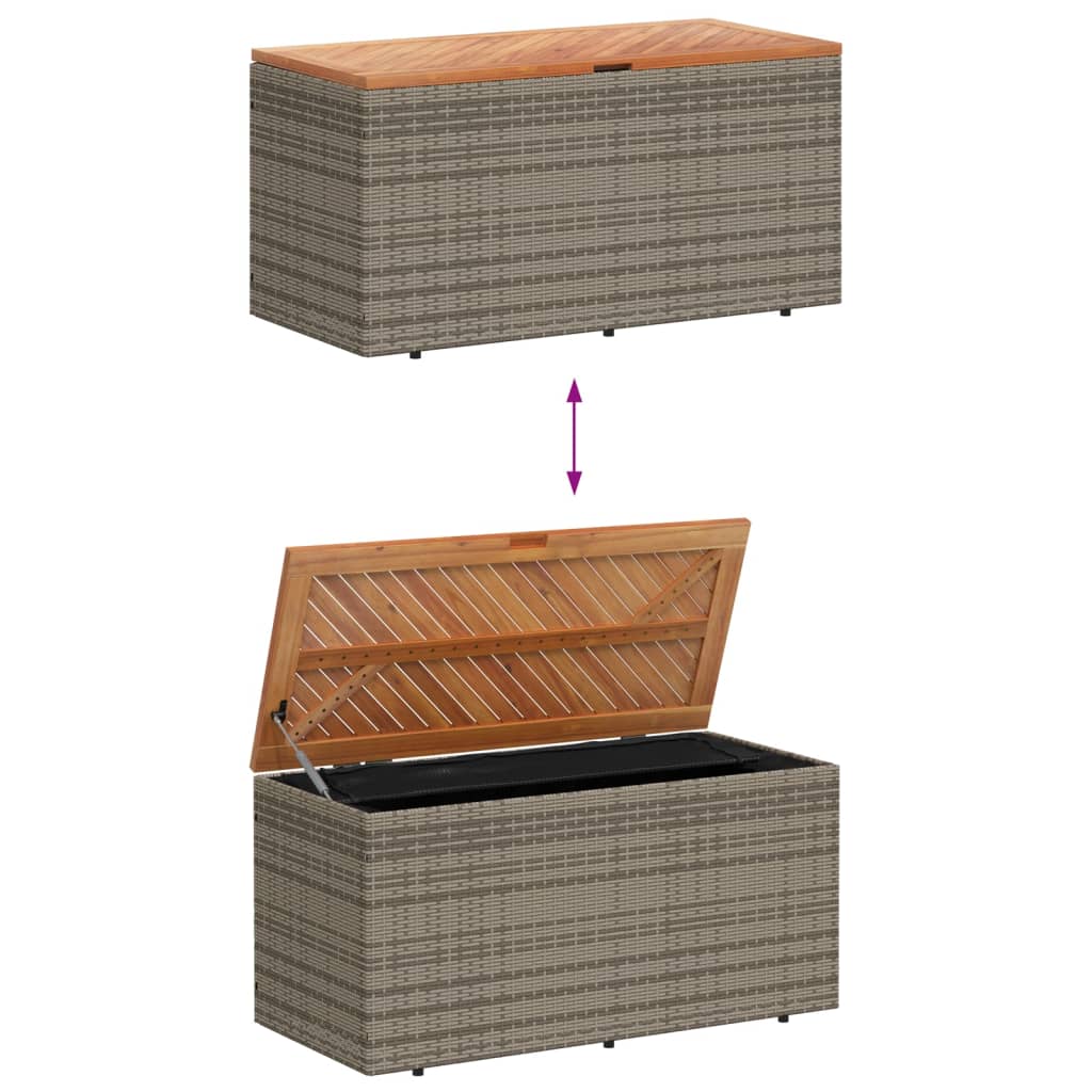 Tuinbox 220x50x54 cm poly rattan en acaciahout