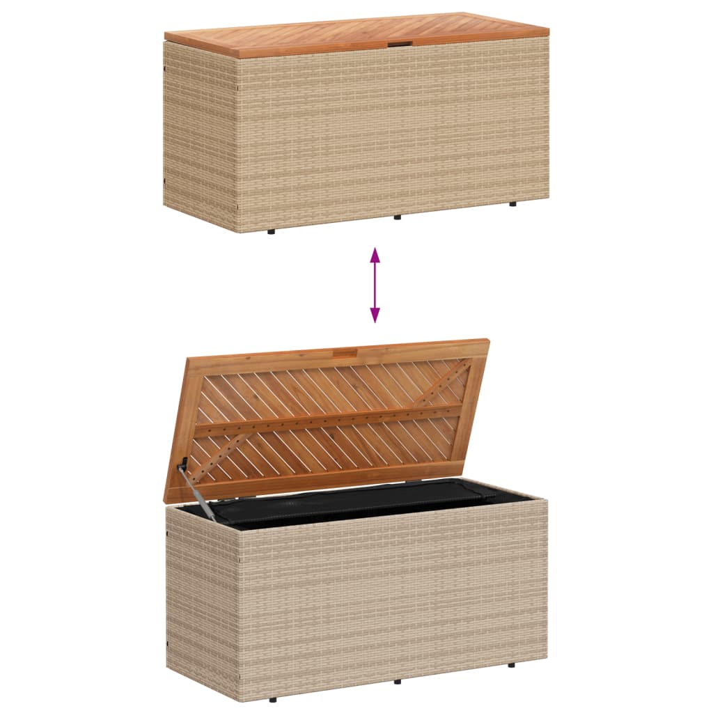 Tuinbox 220x50x54 cm poly rattan en acaciahout