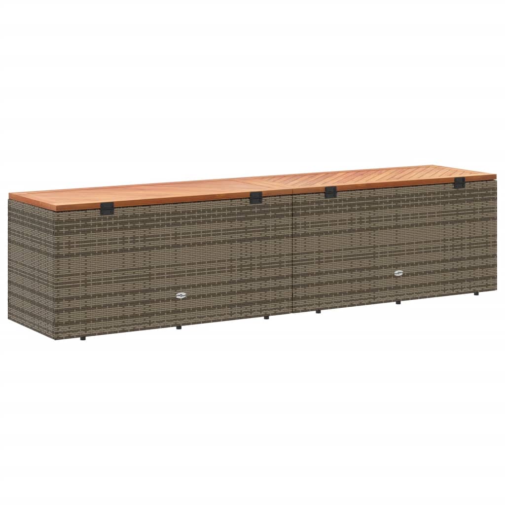 Tuinbox 220x50x54 cm poly rattan en acaciahout