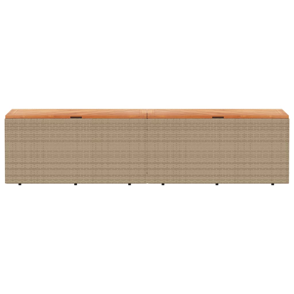 Tuinbox 220x50x54 cm poly rattan en acaciahout