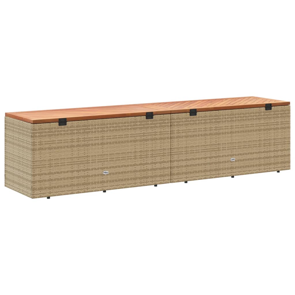 Tuinbox 220x50x54 cm poly rattan en acaciahout