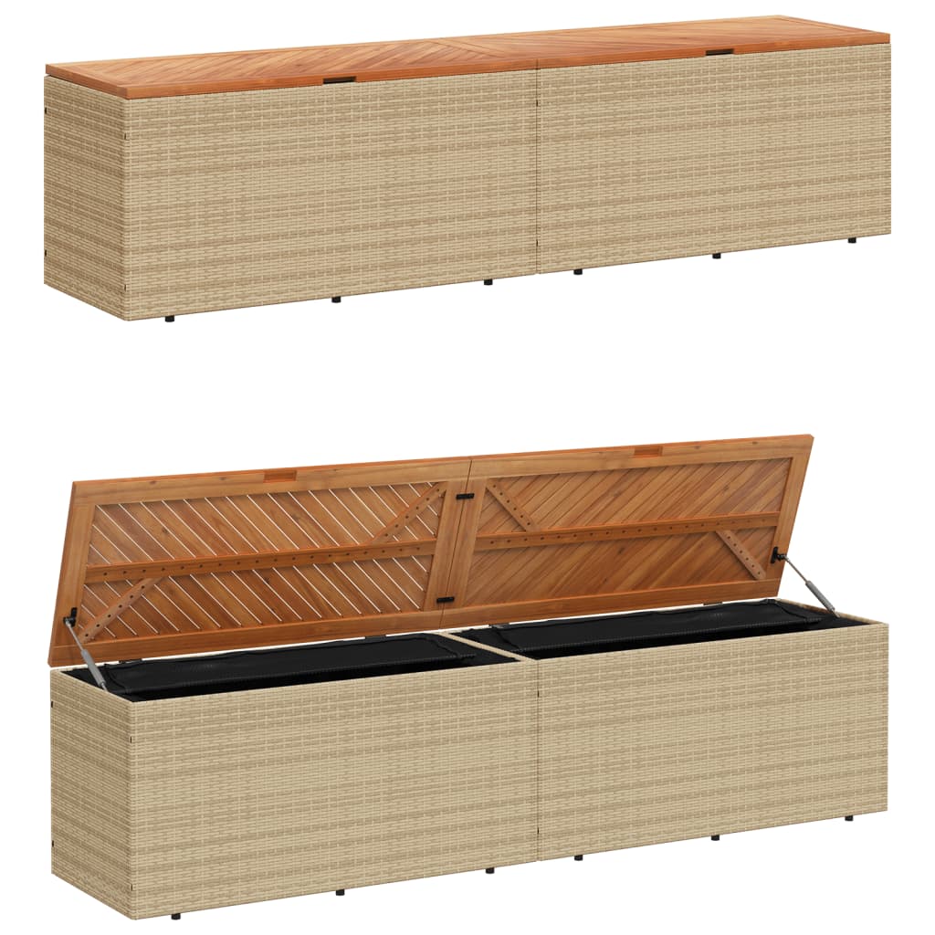 Tuinbox 220x50x54 cm poly rattan en acaciahout