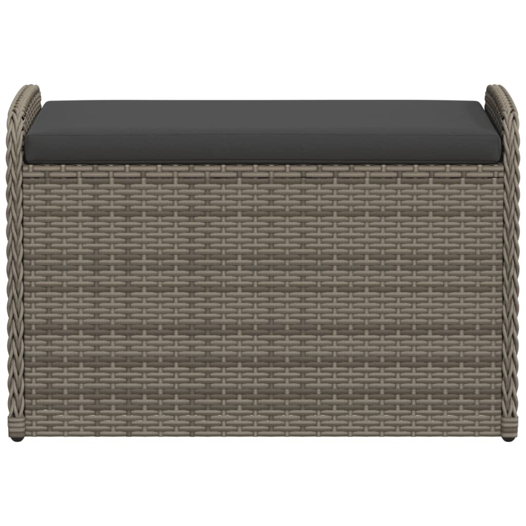 Opbergbankje met kussen 115x51x52 cm poly rattan