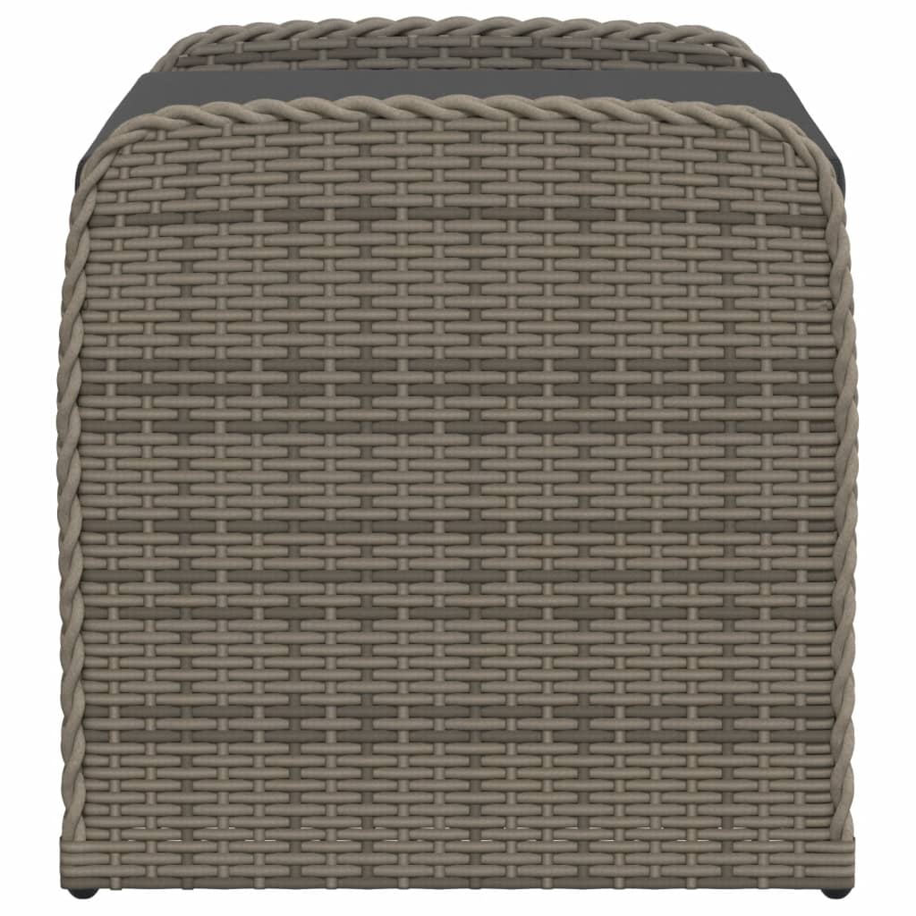 Opbergbankje met kussen 115x51x52 cm poly rattan