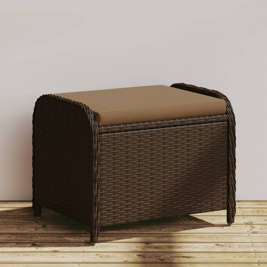 Tuinkruk met kussen 58x46x46 cm poly rattan