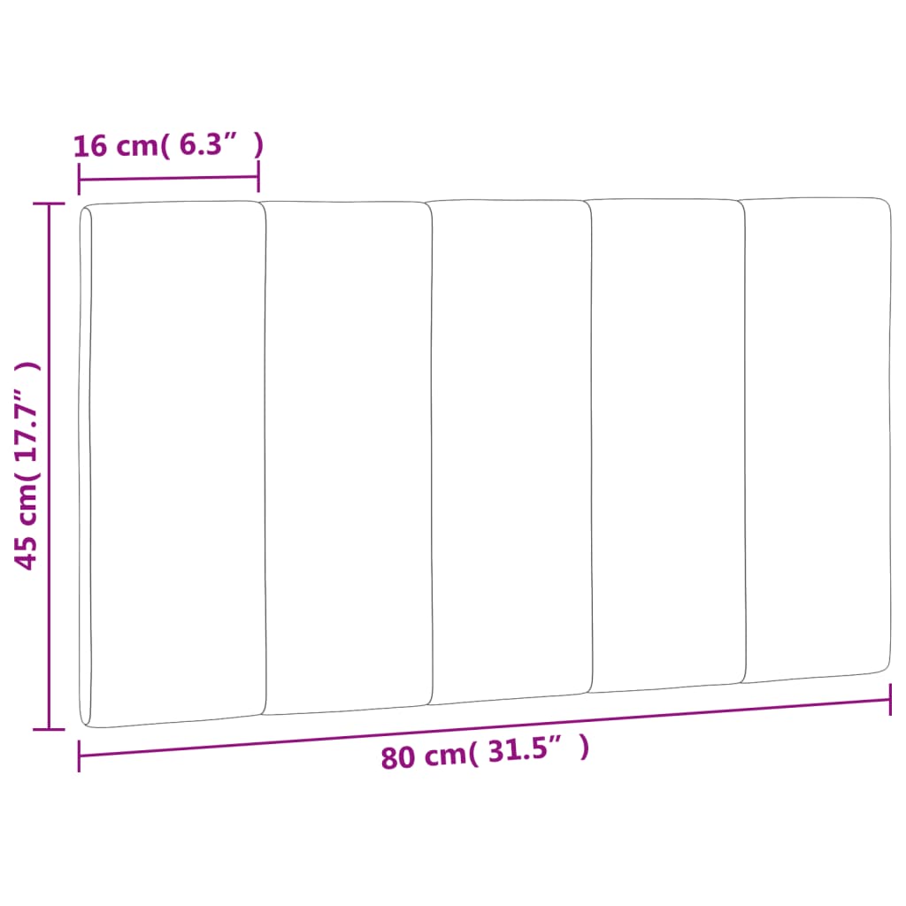 Hoofdbordkussen 90 cm fluweel