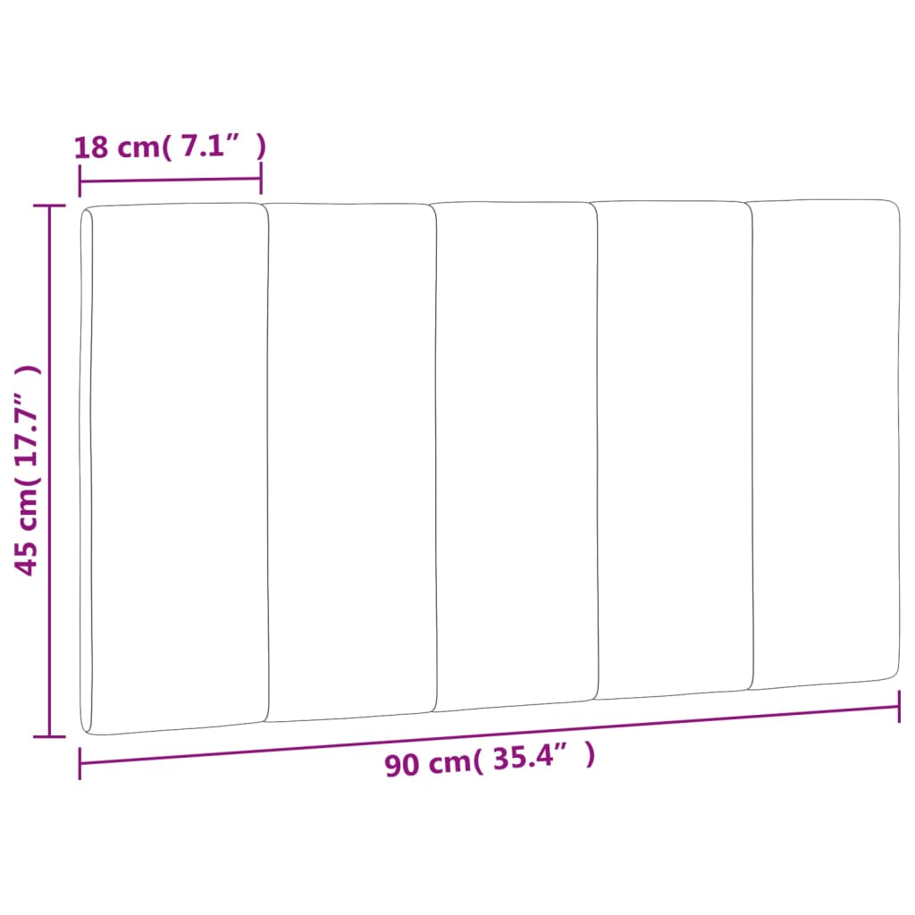 Hoofdbordkussen 90 cm fluweel