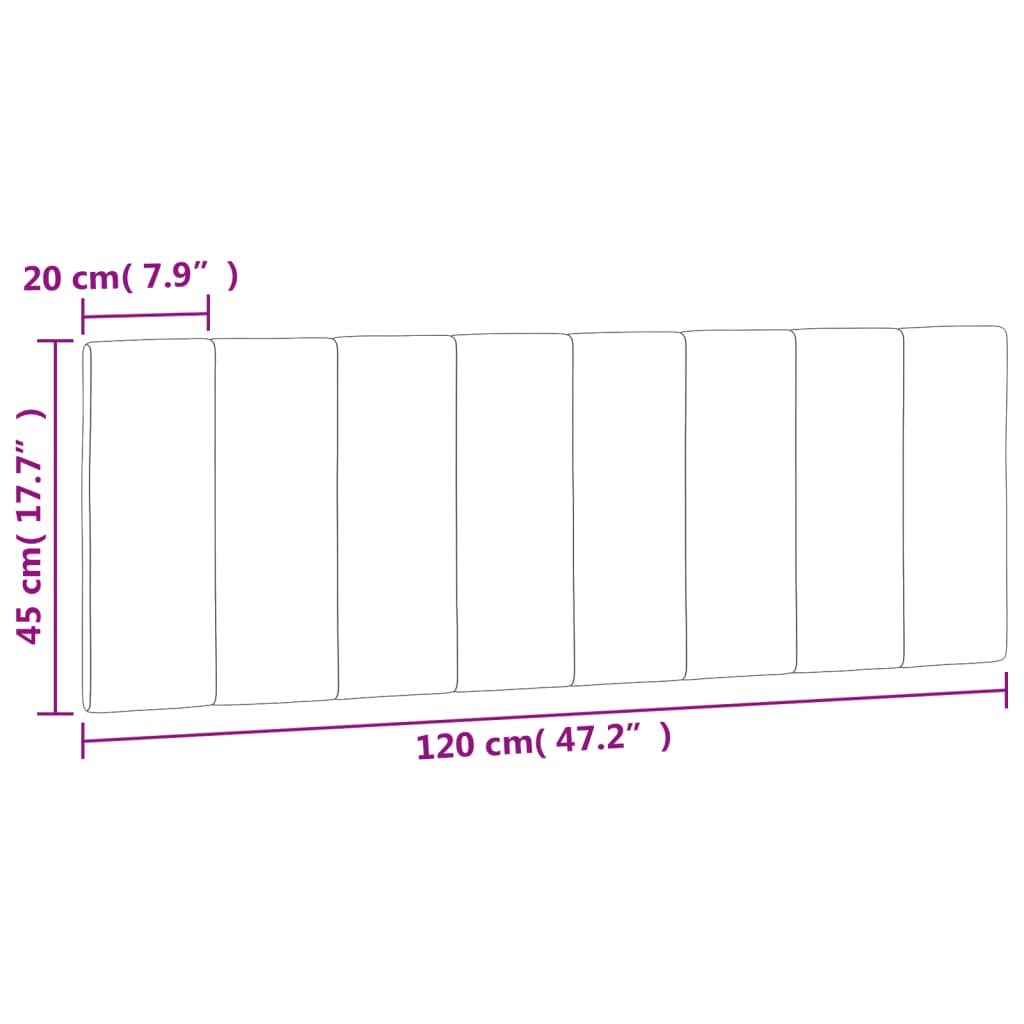 Hoofdbordkussen 90 cm fluweel