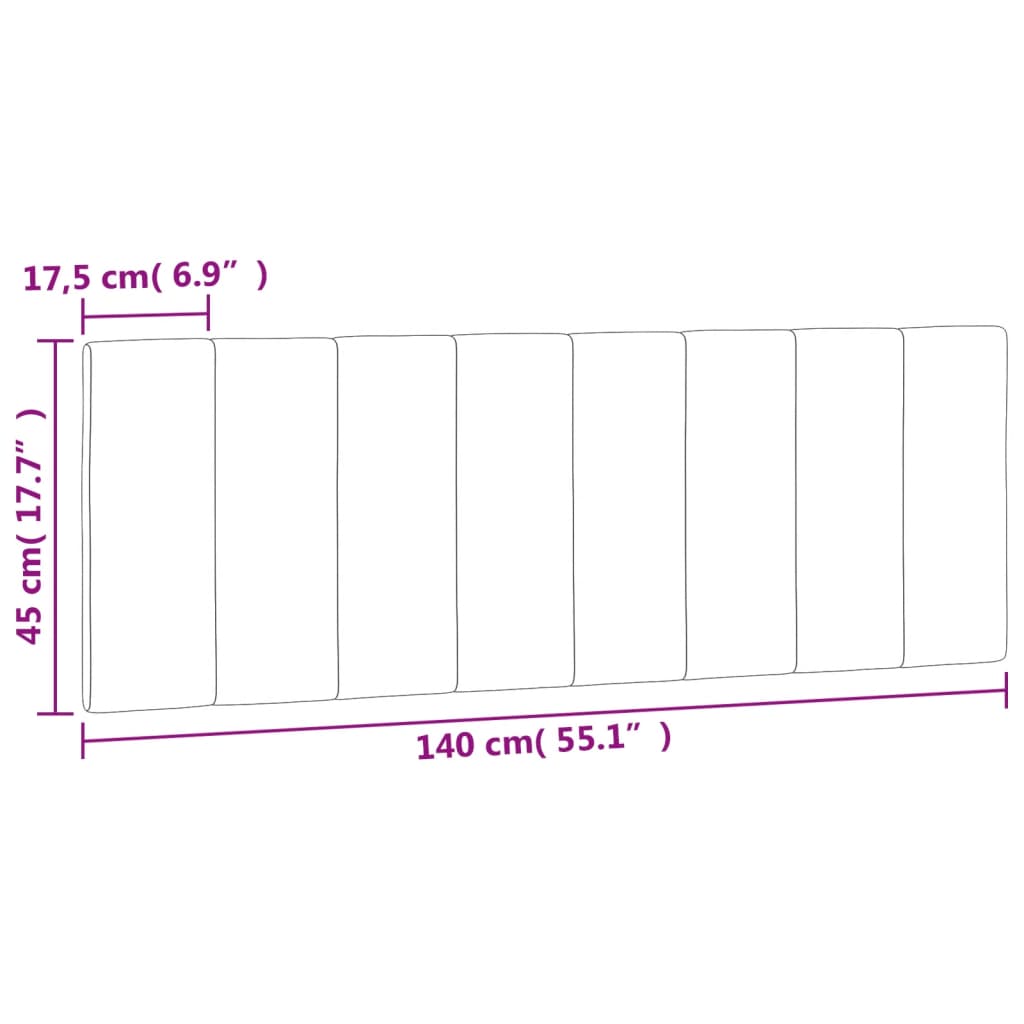 Hoofdbordkussen 90 cm fluweel