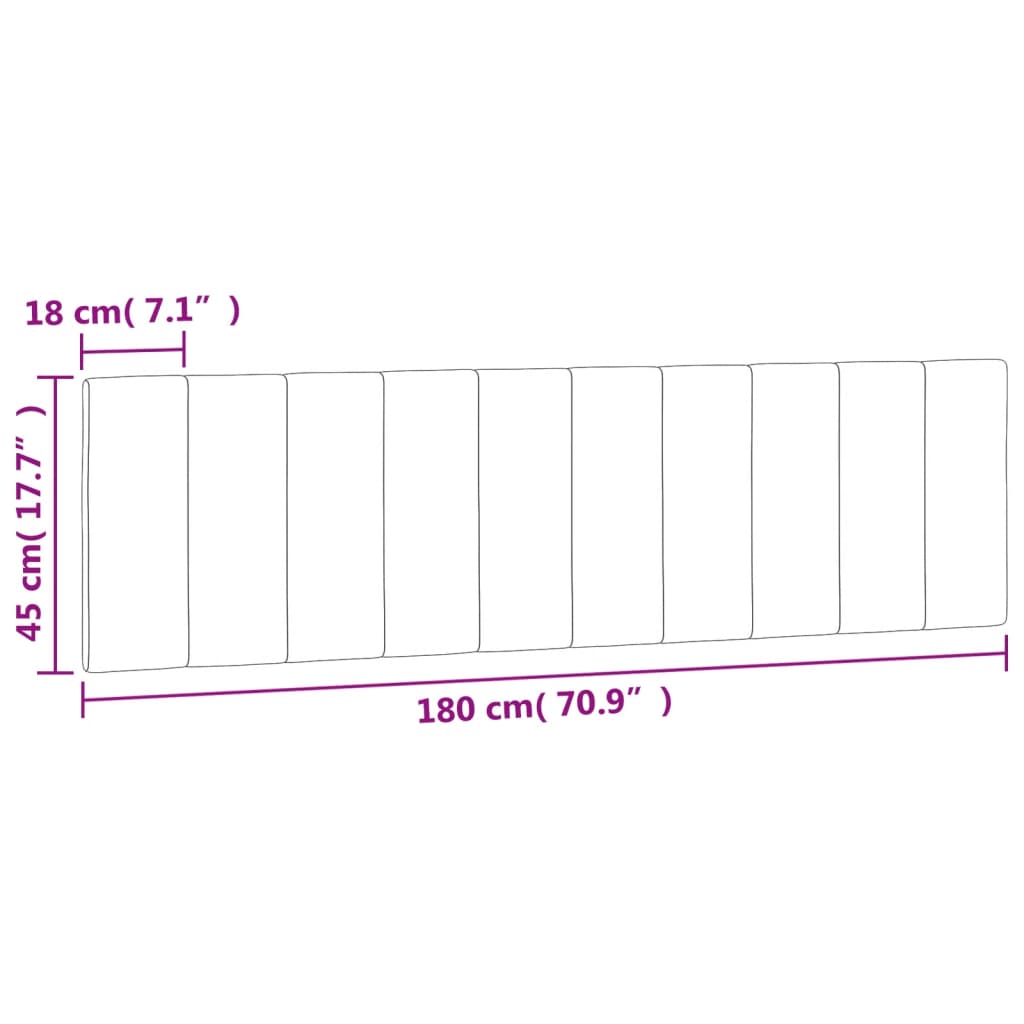 Hoofdbordkussen 90 cm fluweel