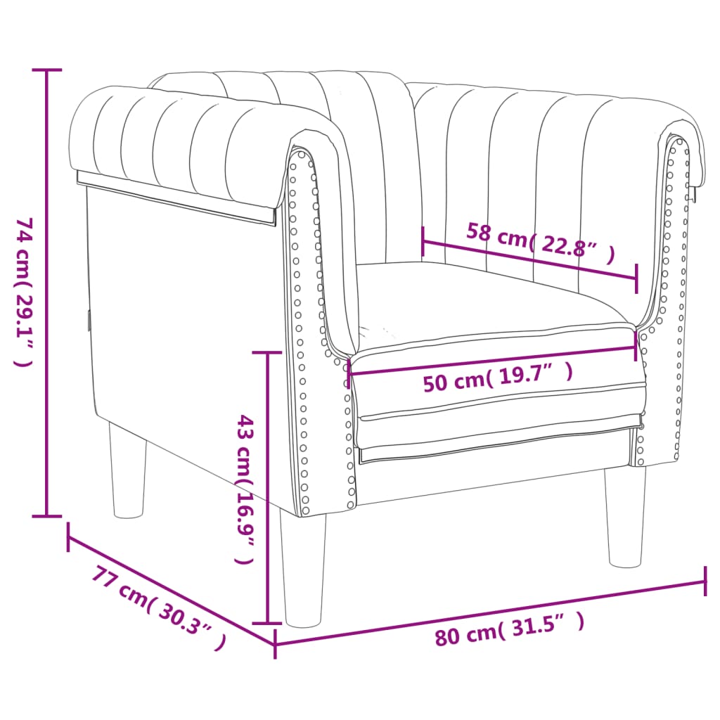 2-delige Loungeset fluweel bruin