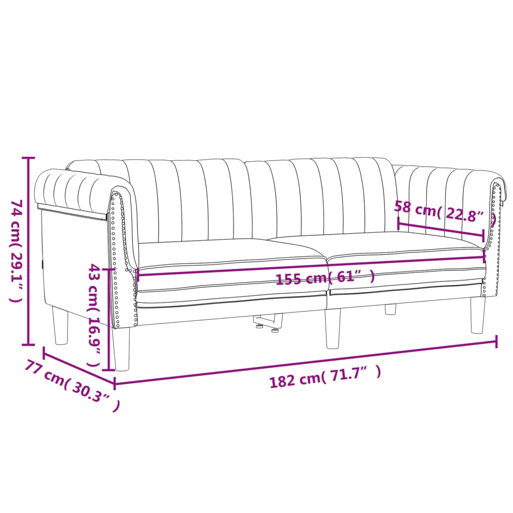 VidaXL 3-delige Loungeset fluweel