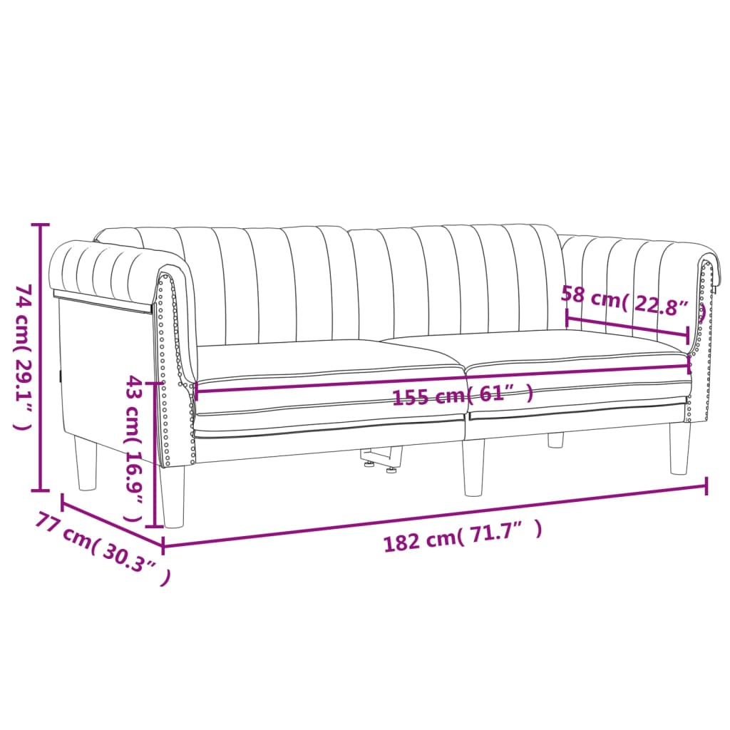 2-delige Loungeset fluweel bruin