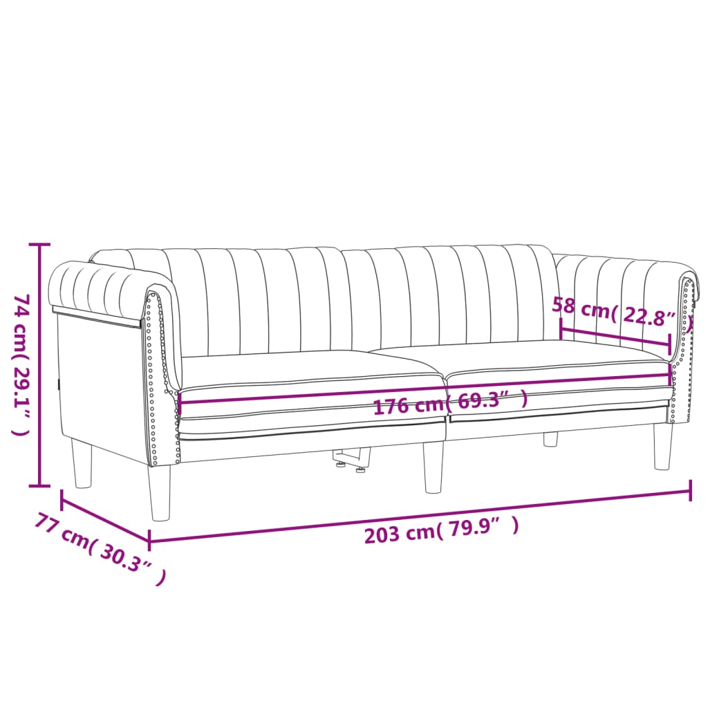 VidaXL 3-delige Loungeset fluweel