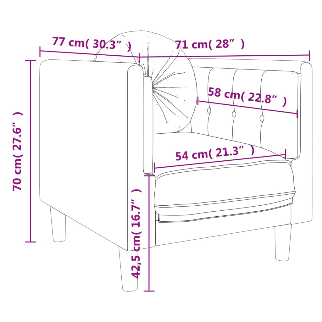 2-delige Loungeset met kussens fluweel