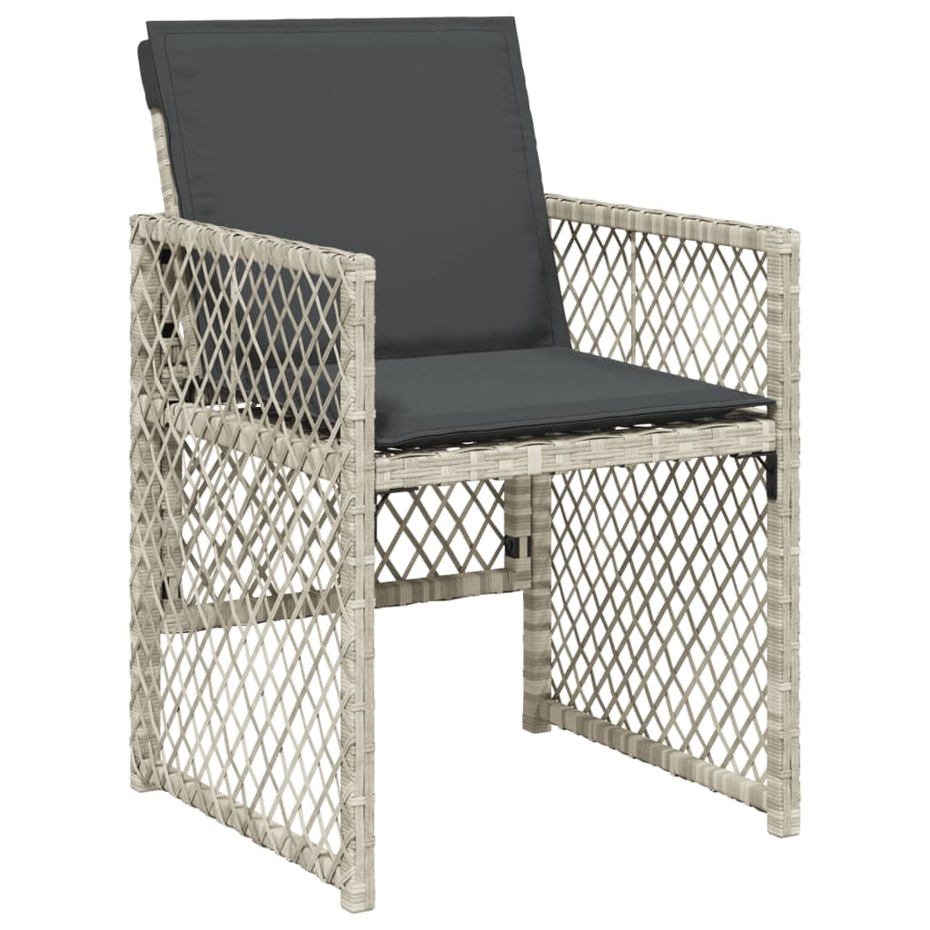 13-delige Tuinset met kussens poly rattan gemengd beige