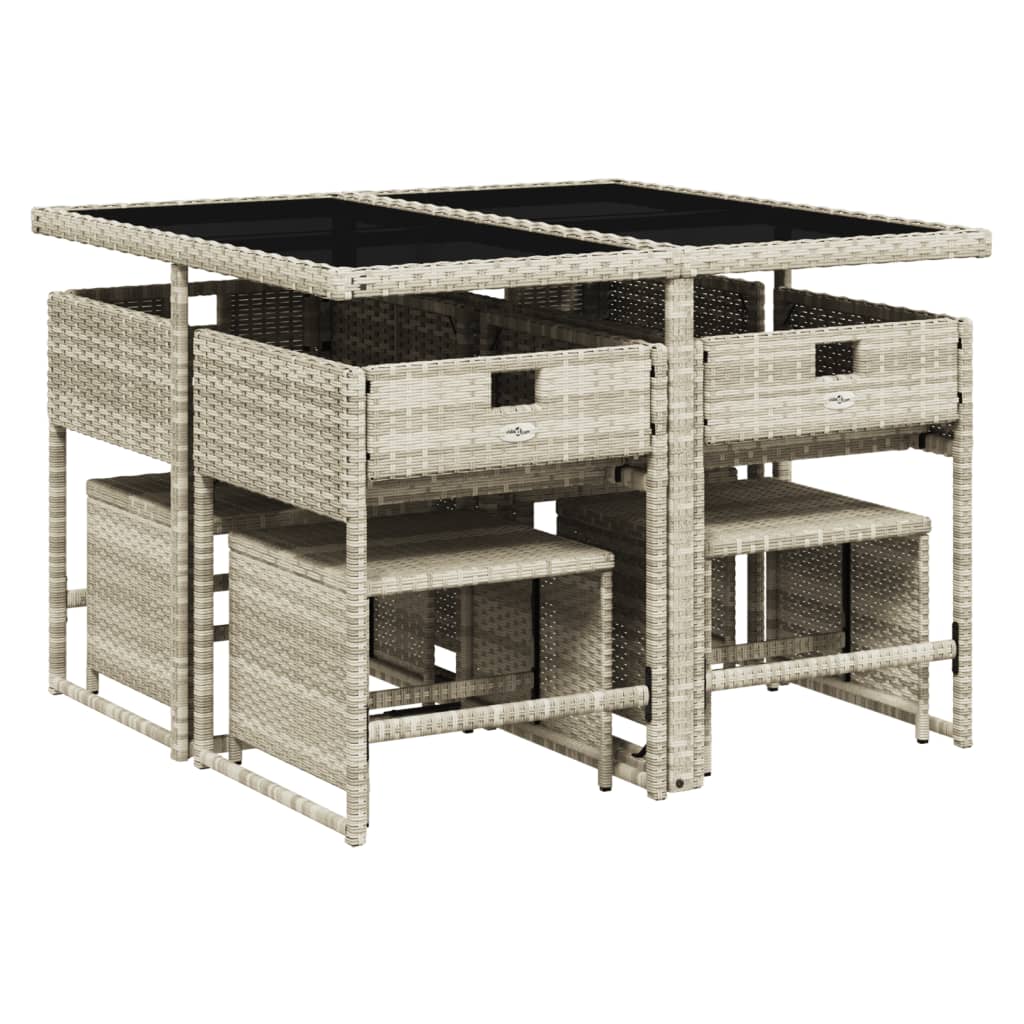 17-delige Tuinset met kussens poly rattan