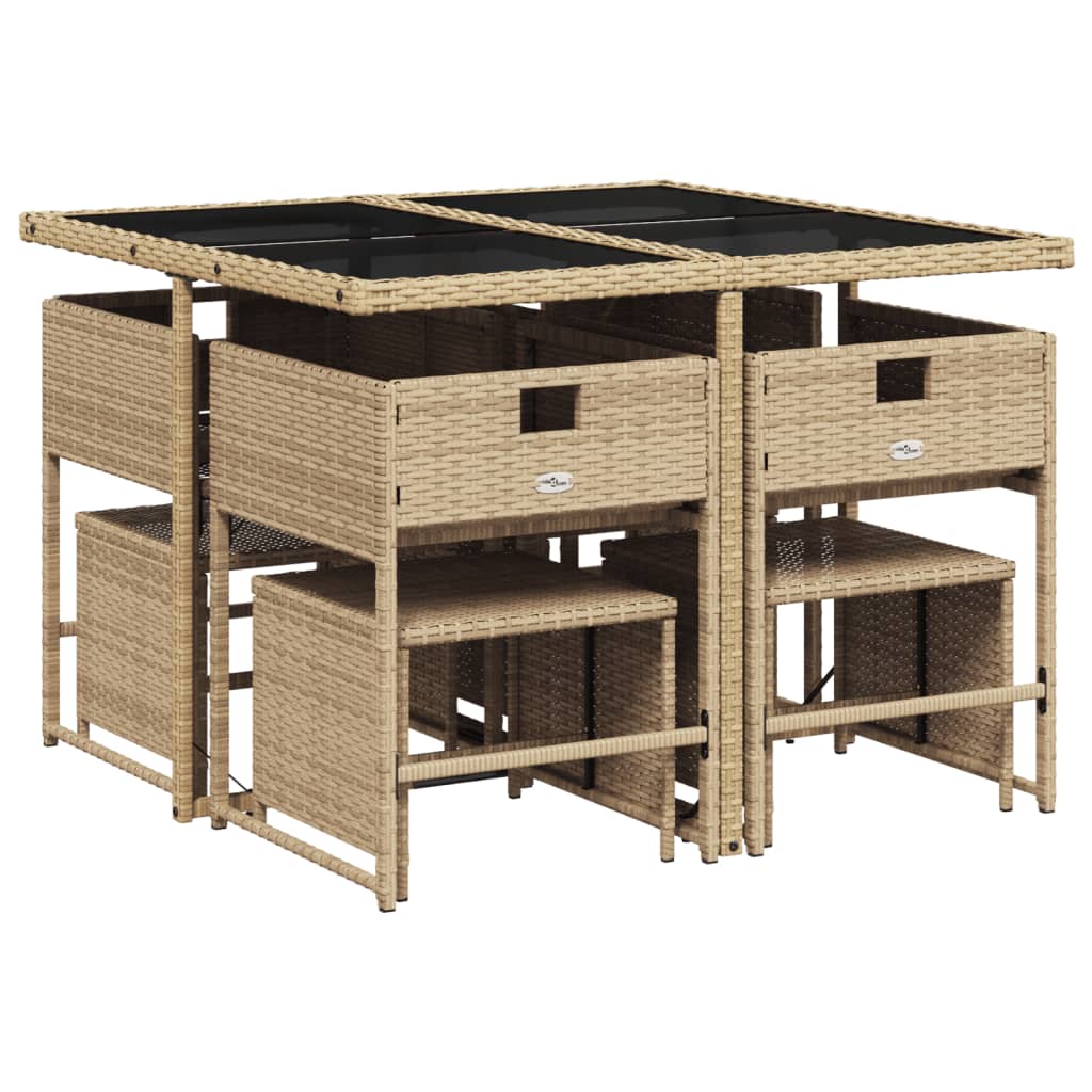 17-delige Tuinset met kussens poly rattan