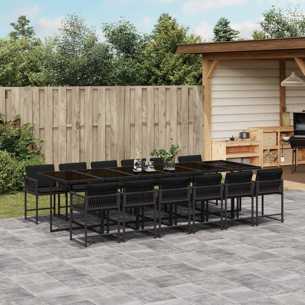 5-delige Tuinset met kussens poly rattan