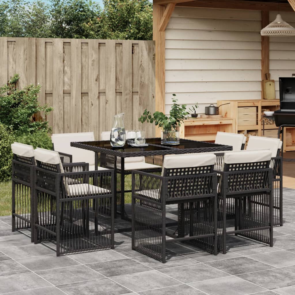 17-delige Tuinset met kussens poly rattan gemengd beige