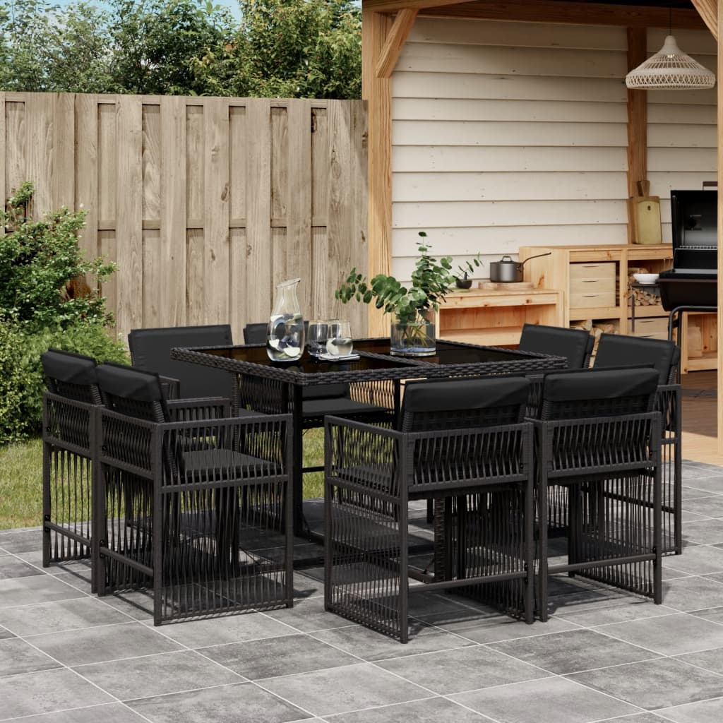 17-delige Tuinset met kussens poly rattan gemengd beige