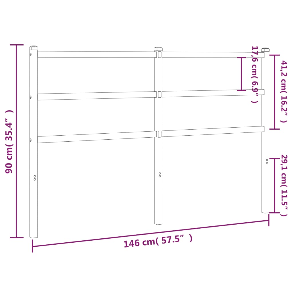 Hoofdbord 107 cm metaal