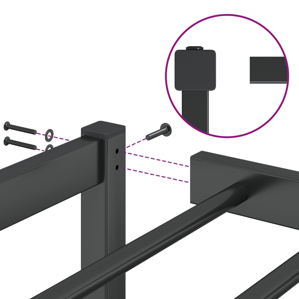 Bedframe metaal 75 x 190 cm