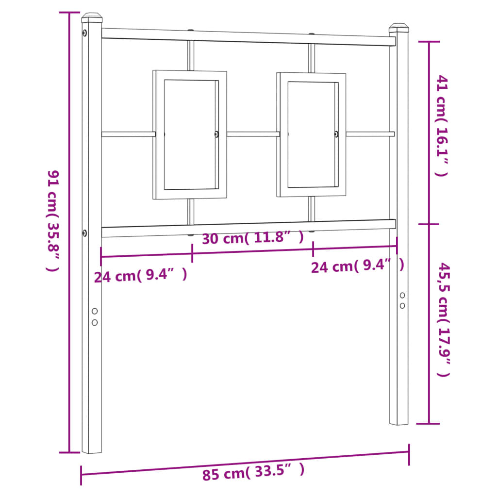 Hoofdbord 200 cm metaal