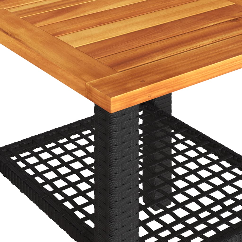 Tuintafel 70x38x42 cm poly rattan acaciahout