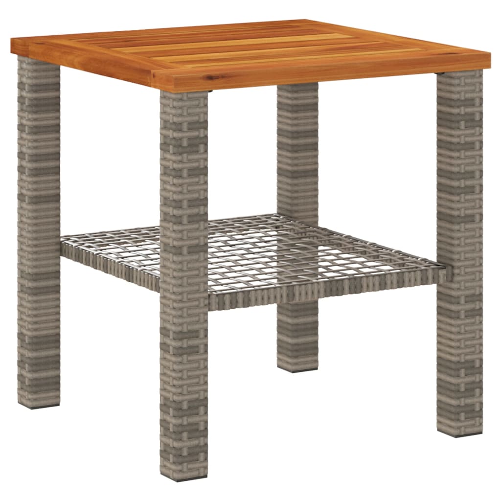 Tuintafel 70x38x42 cm poly rattan acaciahout