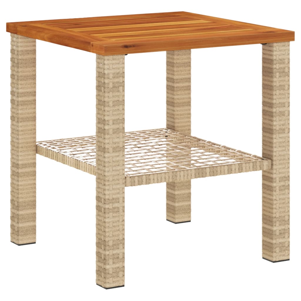 Tuintafel 70x38x42 cm poly rattan acaciahout