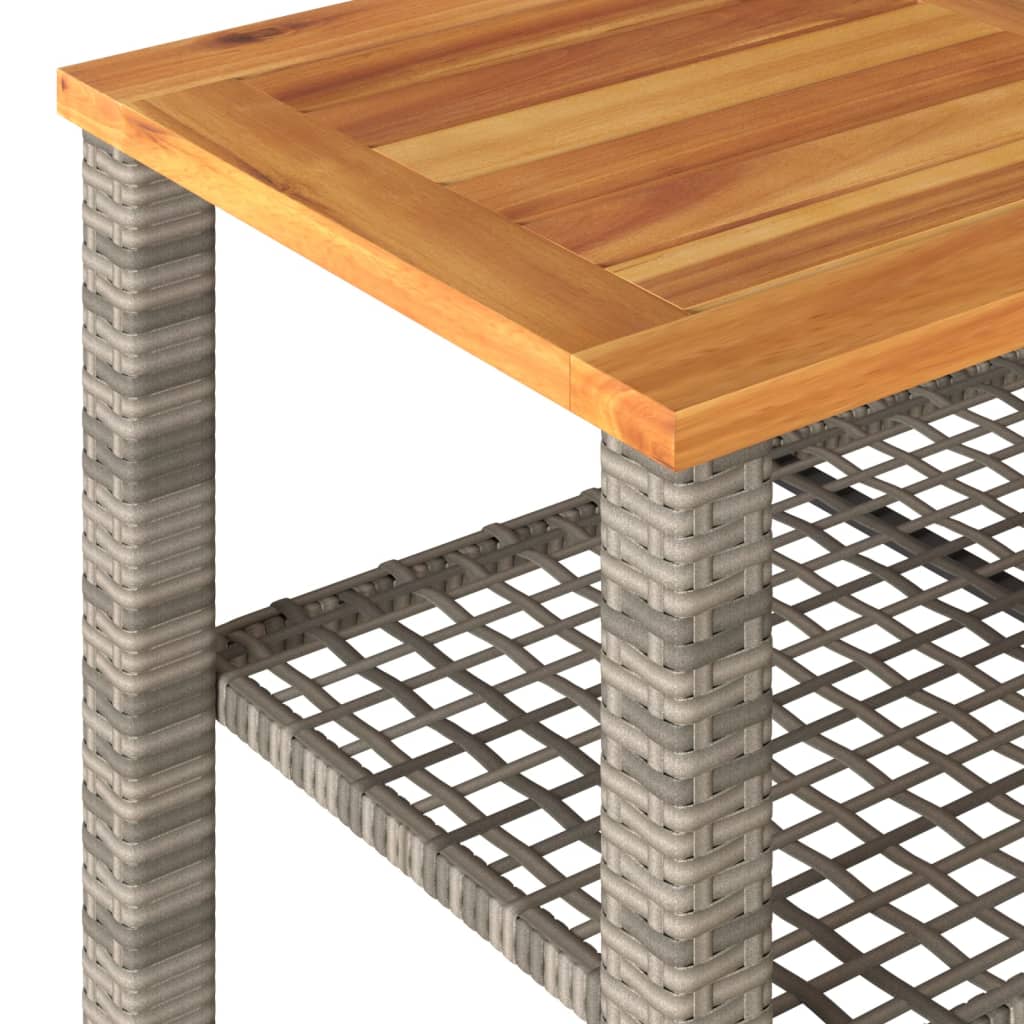 Tuintafel 70x38x42 cm poly rattan acaciahout