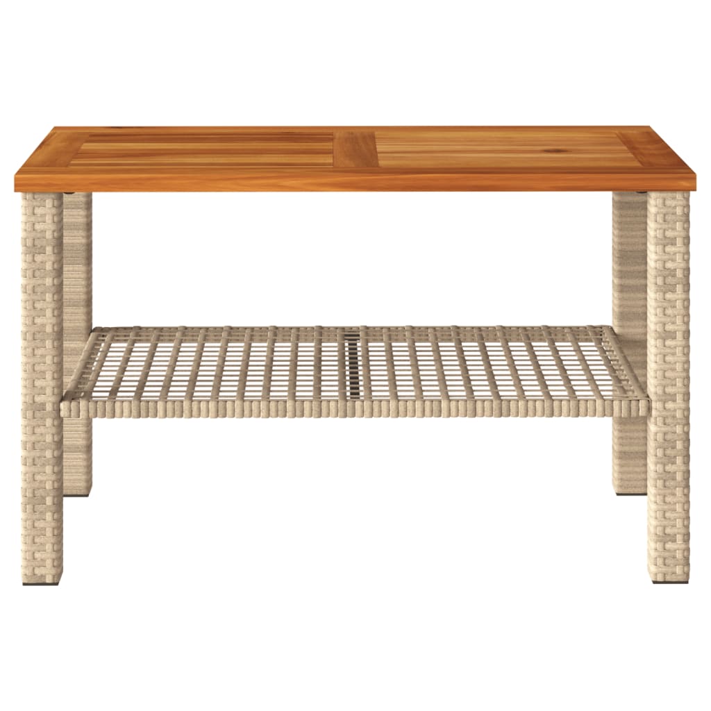 Tuintafel 70x38x42 cm poly rattan acaciahout