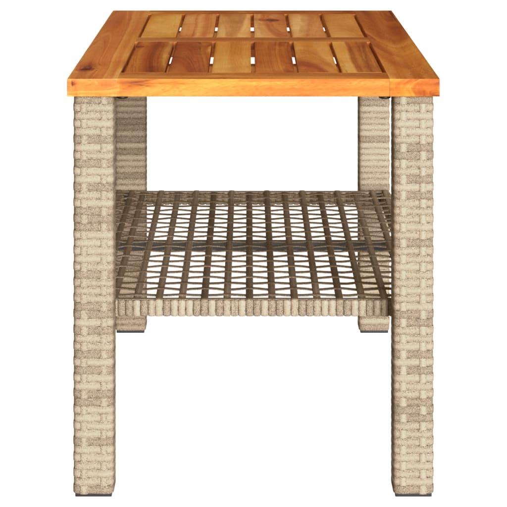 Tuintafel 70x38x42 cm poly rattan acaciahout