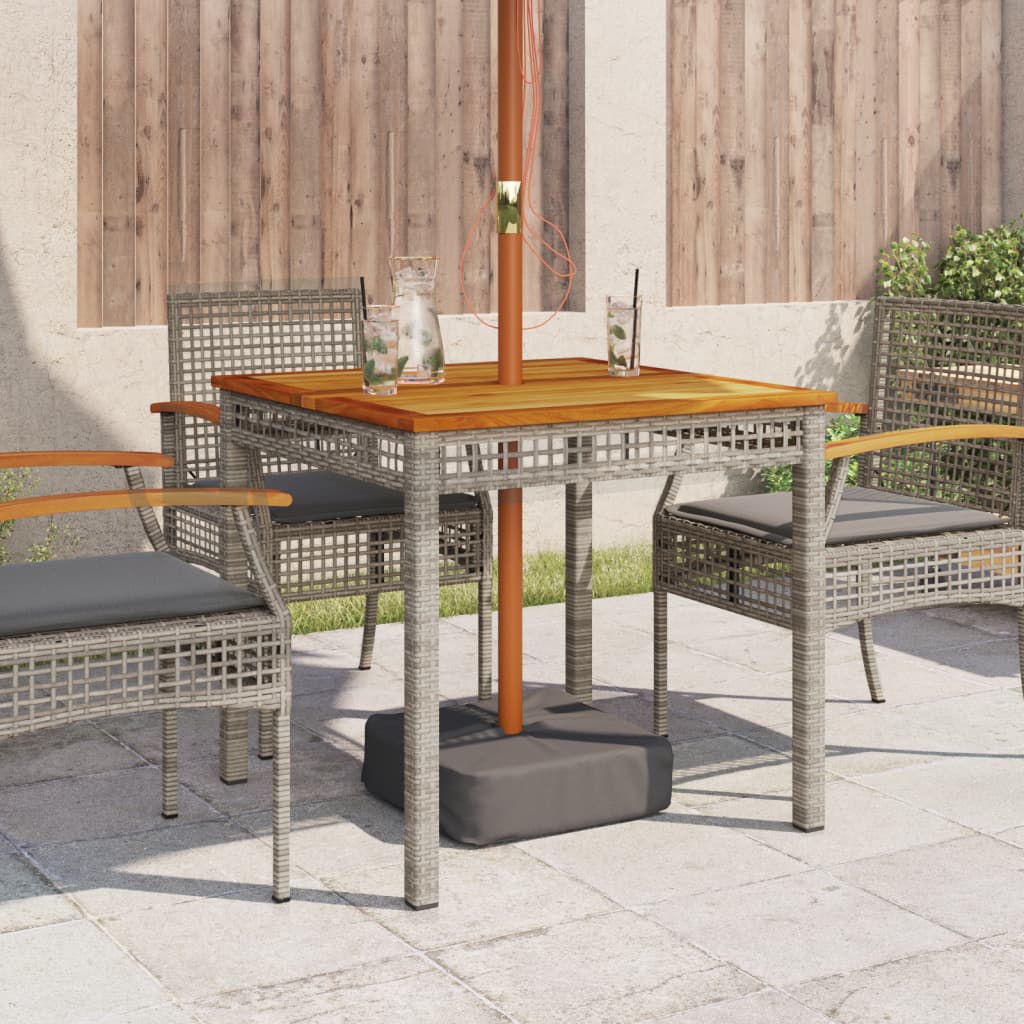 Tuintafel 70x38x42 cm poly rattan acaciahout