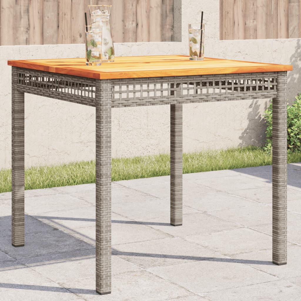 Tuintafel 70x38x42 cm poly rattan acaciahout