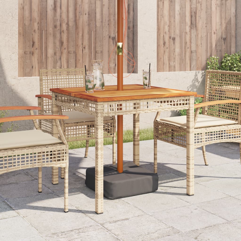 Tuintafel 70x38x42 cm poly rattan acaciahout