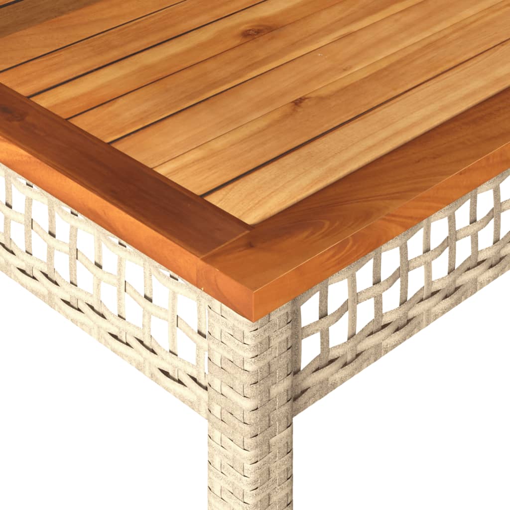 Tuintafel 70x38x42 cm poly rattan acaciahout