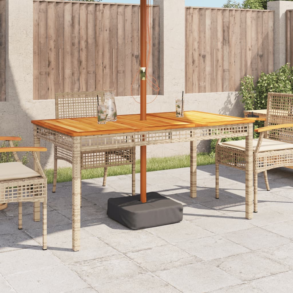 Tuintafel 70x38x42 cm poly rattan acaciahout