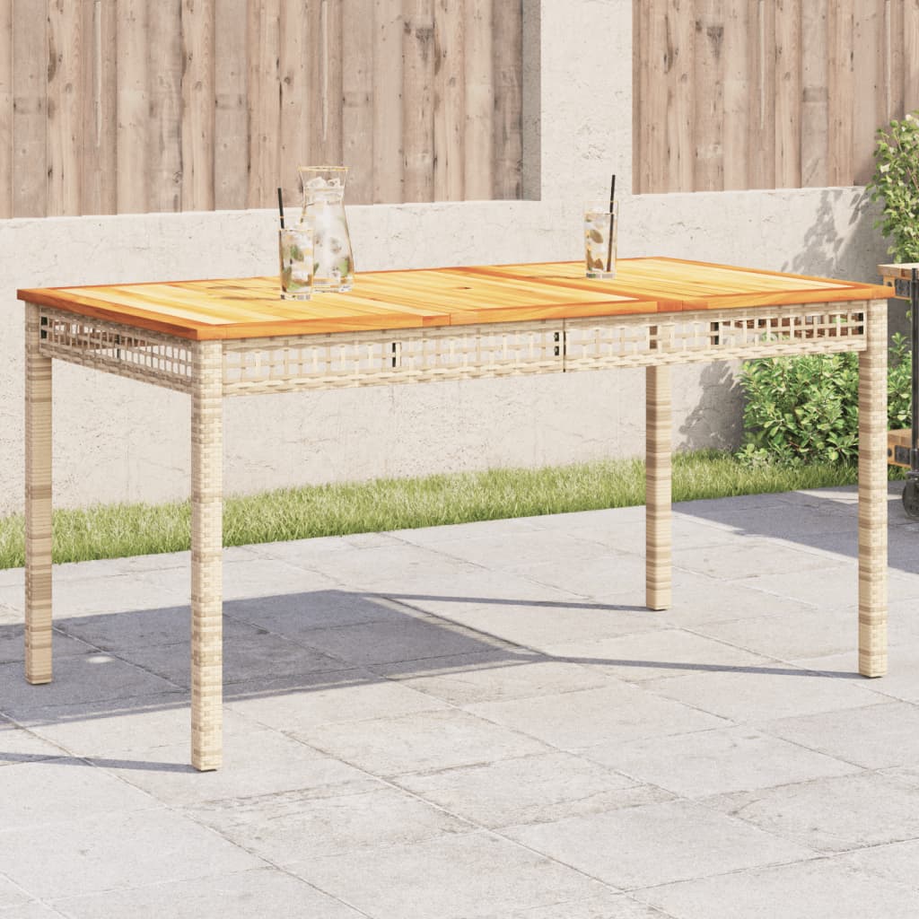 Tuintafel 70x38x42 cm poly rattan acaciahout