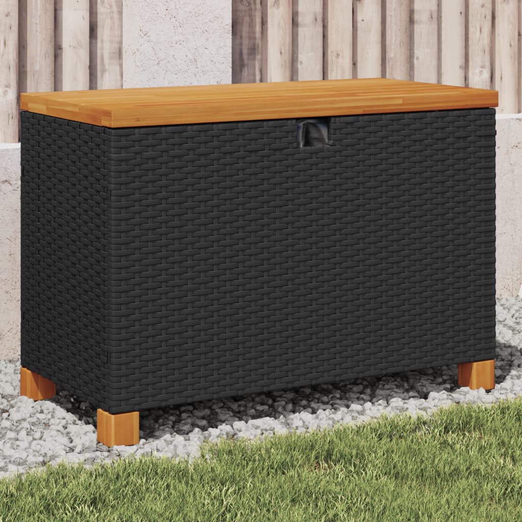 Tuinbox 110x55x63 cm poly rattan en acaciahout